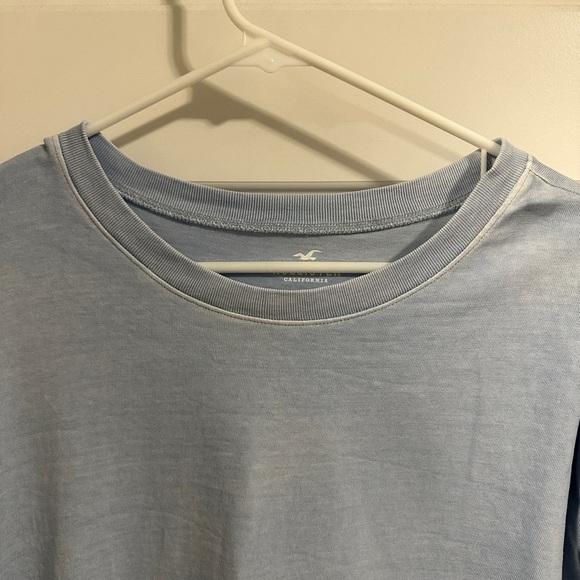 Hollister Blue Long Sleeve T-shirt With Lace Detail Size Medium Women's - Picture 3 of 8